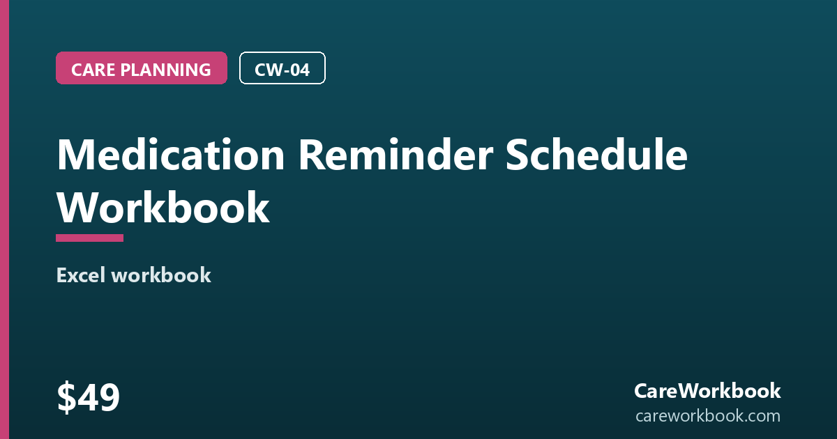 Medication Reminder Schedule Workbook