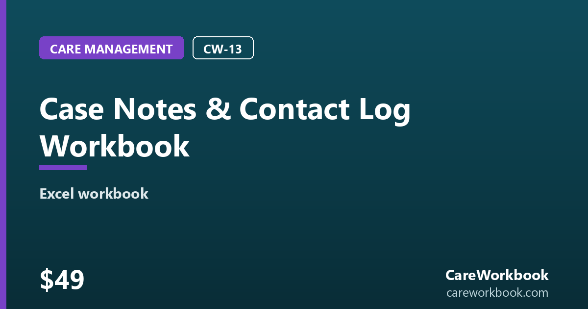 Case Notes & Contact Log Workbook
