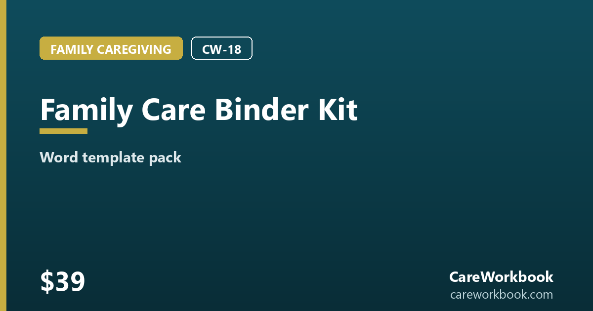 Family Care Binder Kit